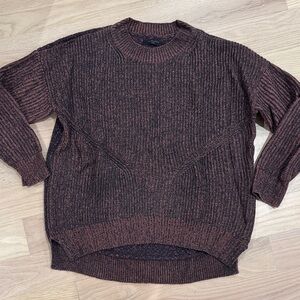 All Saints Coral and Charcoal Knit Sweater